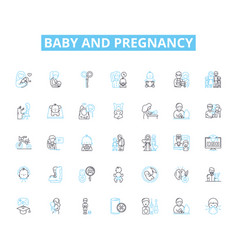 Baby And Pregnancy Linear Icons Set Infant