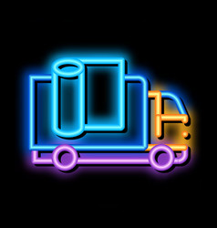 Carpet Cleaning Truck Neon Glow Icon