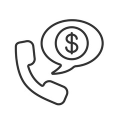 Phone Talk About Money Linear Icon