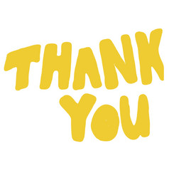 Thank You Lettering Yellow Simple Flat