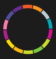 14 Part Section Segmented Circle Abstract Dashed