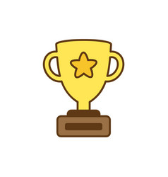 School Gold Star Cup Cartoon Student Concept