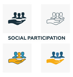 Social Participation Outline Icon Thin Line