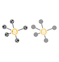 Bitcoin Links Icon - Mosaic With Covid19 Biohazard