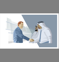 Businessman And Arabs Handshake Business People