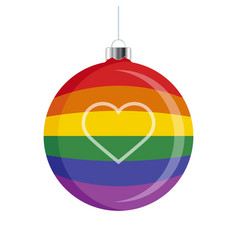 Lgbtq Rainbow Christmas Ball Icon