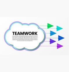 Teamwork Concept 6 Paper Planes Pull A Cloud