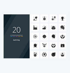 20 Earth Day Solid Glyph Icon For Presentation