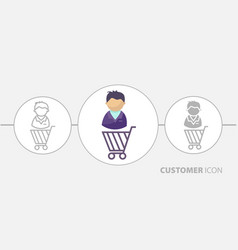 Buyer Isolated Flat Customer Line Icon