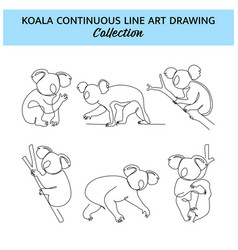 Set Of Koala Line Design Wildlife Decorative