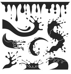 Splash Black Set Icon Splatter