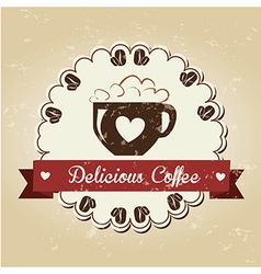 Coffee Design Over Pattern Background