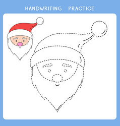 Handwriting Practice Sheet With Cute Santa Claus