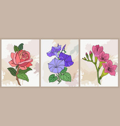 Set Of Birth Month Flower Art Posters