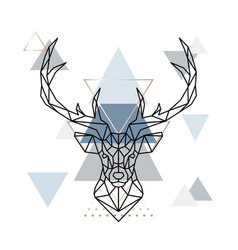 Abstract Geometric Head Deer Polygonal Hipster