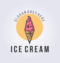 Ice Cream Cone Logo Design Outline