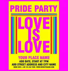 Love Is Pride Party Poster Flyer Design