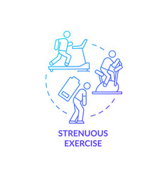 Strenuous Exercise Blue Gradient Concept Icon