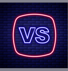 Glowing Neon Line Vs Versus Battle Icon Isolated