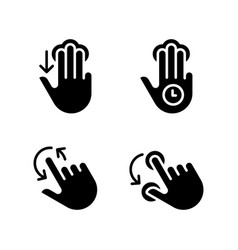 Multi Touch Control Black Glyph Icons Set