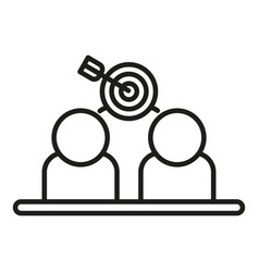 People Group Realization Icon Outline Work