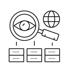 Server Research Line Icon Sign