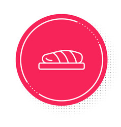 White Line Fish Steak Icon Isolated On