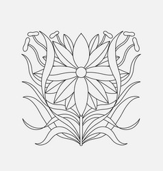 Art Nouveau Style Flower Plant Stencil Basic