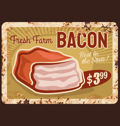 Bacon Rusty Metal Plate Pancetta Slab Rust Sign