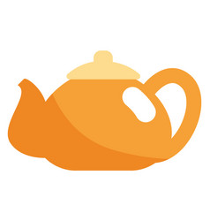 Small Orange Teapot On A White Background