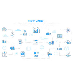 Stock Market Concept With Icon Set Template