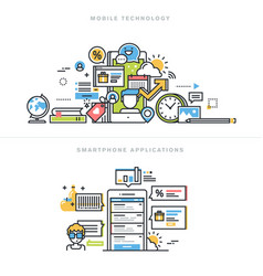 Flat line design concepts Royalty Free Vector Image