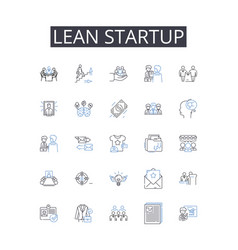 Lean Startup Line Icons Collection Agile