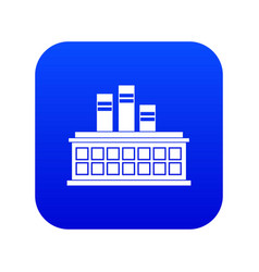 Oil Refinery Plant Icon Digital Blue