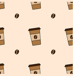 Paper Cup With Coffee Seamless Pattern