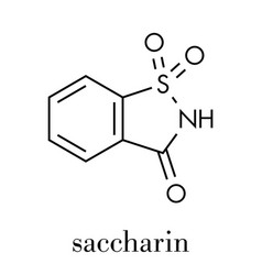 Saccharin Artificial Sweetener Molecule Skeletal