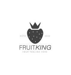 Strawberry King Logo Design Icon