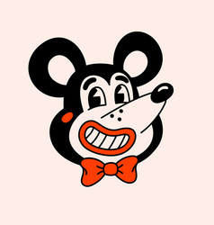 Retro Style Cartoon Mouse Character Groovy