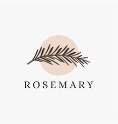 Vintage Silhouette Sprig Of Rosemary Logo Icon