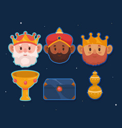 Wise Men Heads And Gifts