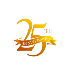 25 Ribbon Anniversary Logo Design Template