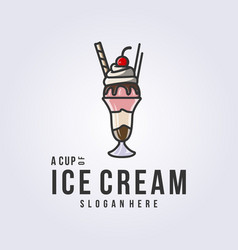 Homemade Ice Cream Logo In Wine Glass