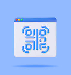 3d Qr Code Icon In Browser Window