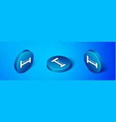 Isometric Bed Icon Isolated On Blue Background