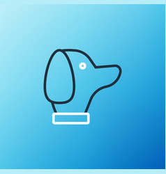 Line Dog Icon Isolated On Blue Background