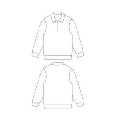 Template Half Zip Pullover Sweatshirt Flat Sketch