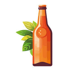 Beer Drink Bottle With Leafs