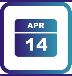 April 14th Date On A Single Day Calendar