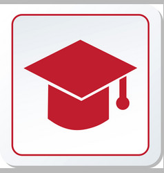 Graduation Cap Icon On White Background