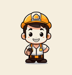 Cute Construction Worker Mascot Character Design